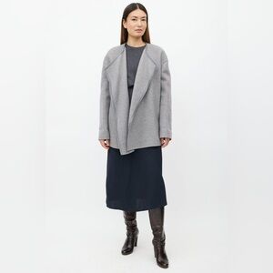 Tom Ford 100% Cashmere Jacket with Leather Trim – Minimalist Draped Luxury
